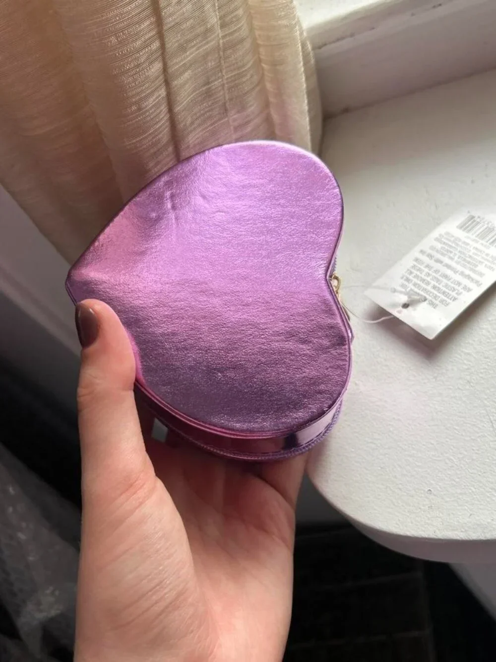 NWT Pink/Purple Zip Up Soft Jewelry Box